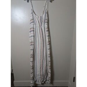 Liverpool Los Angeles Women's Size XL Striped‎ Maxi Dress Smocked Bodice